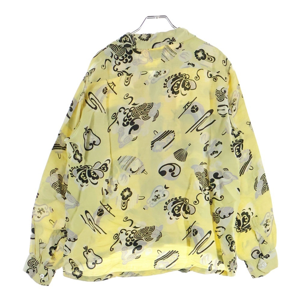 VINTAGE(ヴィンテージ) 40-50S SKIPPER OPEN COLLAR L/S SHIRT 長袖 総柄 シャツ イエロー/ブラック