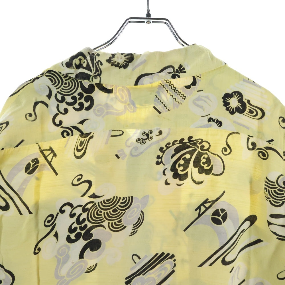 VINTAGE(ヴィンテージ) 40-50S SKIPPER OPEN COLLAR L/S SHIRT 長袖 総柄 シャツ イエロー/ブラック