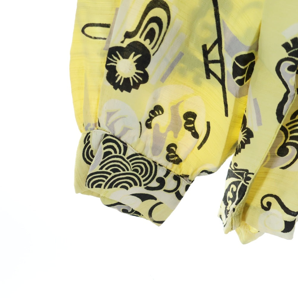 VINTAGE(ヴィンテージ) 40-50S SKIPPER OPEN COLLAR L/S SHIRT 長袖 総柄 シャツ イエロー/ブラック