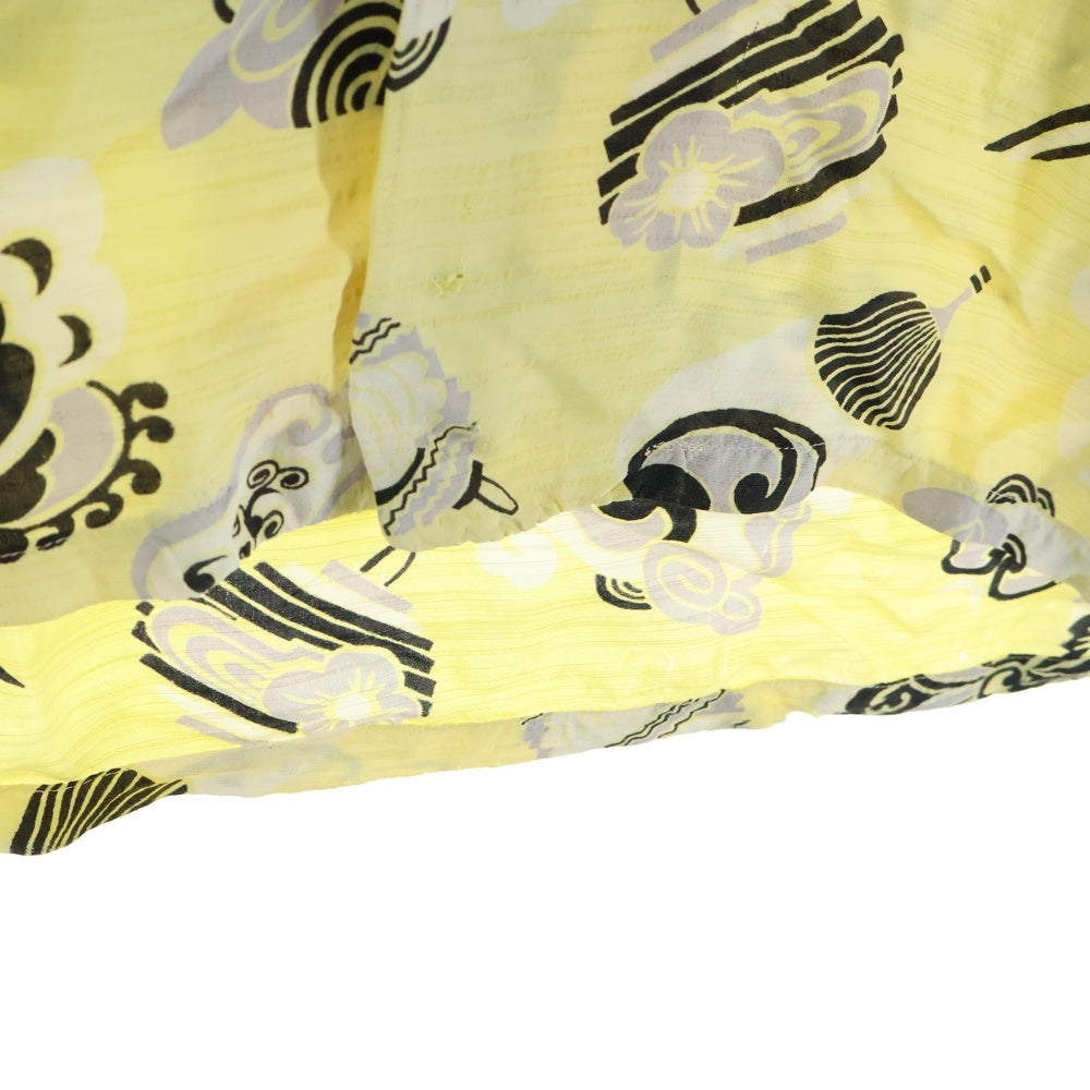 VINTAGE(ヴィンテージ) 40-50S SKIPPER OPEN COLLAR L/S SHIRT 長袖 総柄 シャツ イエロー/ブラック