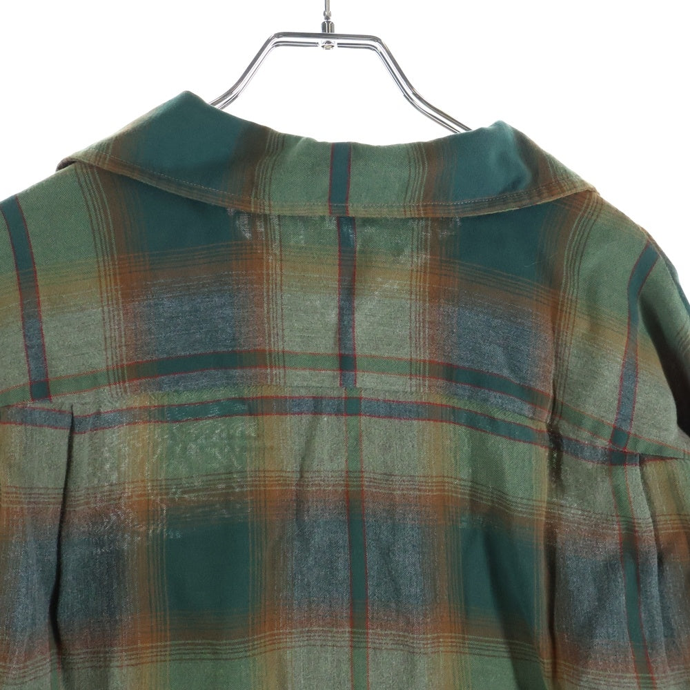 VINTAGE(ヴィンテージ) 70S SEARS THE MEN'S STORE RAYON OMBRE CHECK L/S SHIRT レーヨン オンブレチェック 長袖 シャツ グリーン/ブラウン