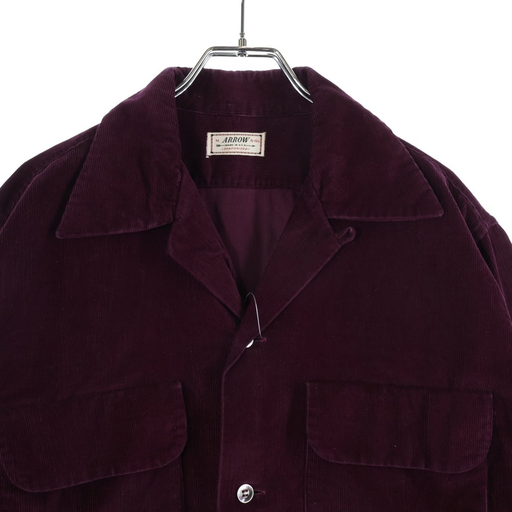 VINTAGE(ヴィンテージ) 50-60S ARROW アロー CORDUROY L/S SHIRT コーデュロイ 長袖シャツ ワインレッド