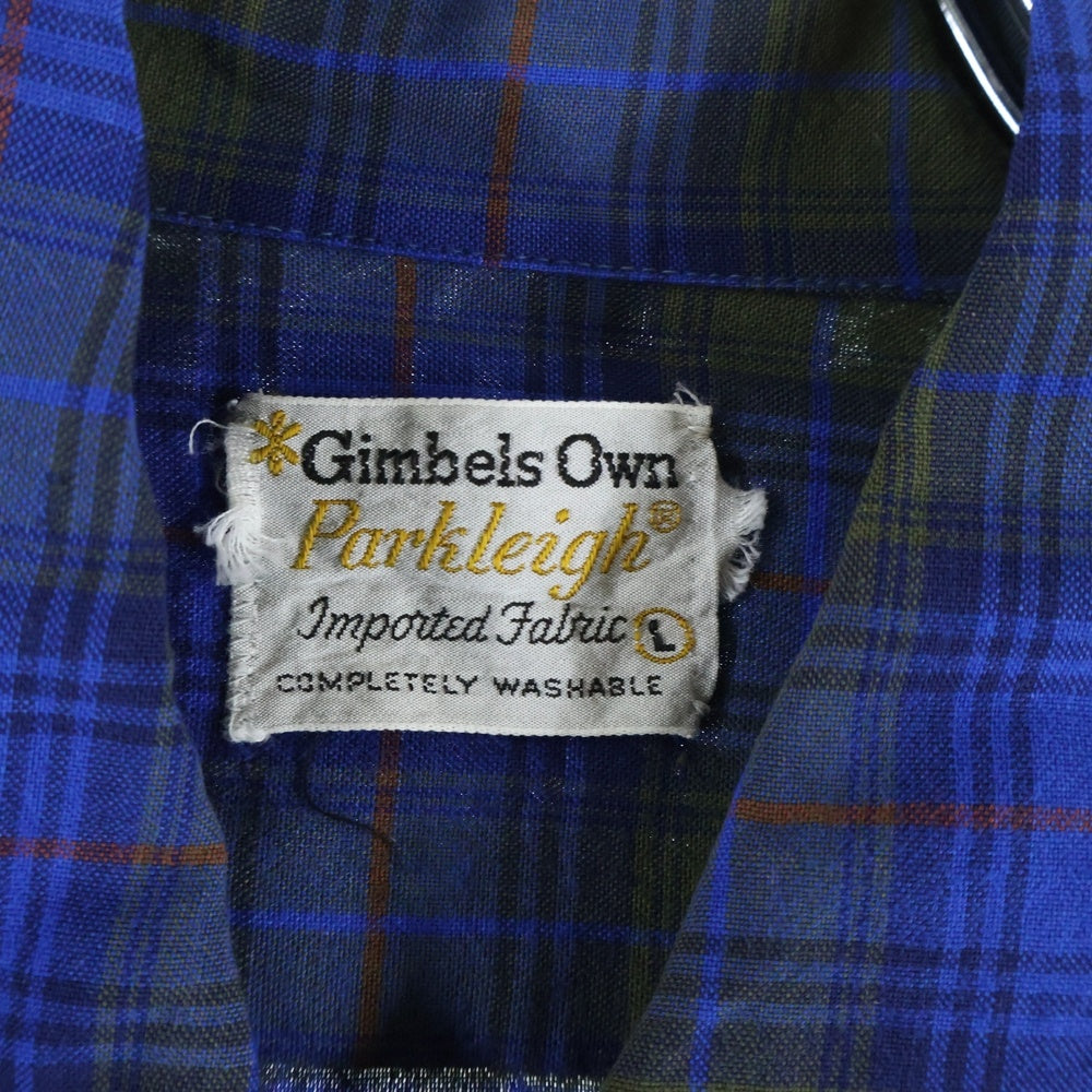 VINTAGE(ヴィンテージ) 60S GIMBELS OWN PARKLEIGH RAYON L/S SHIRT ジムベルズ オウン パークリー レーヨン 長袖シャツ ブルー/グレー