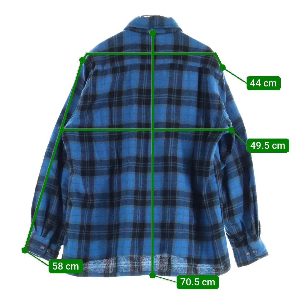 VINTAGE(ヴィンテージ) 60-70S WOOL O THE WEST ウール オー ザ ウェスト WOOL CHECK L/S SHIRT ウール チェック フラップポケット長袖シャツ ブルー/ブラック