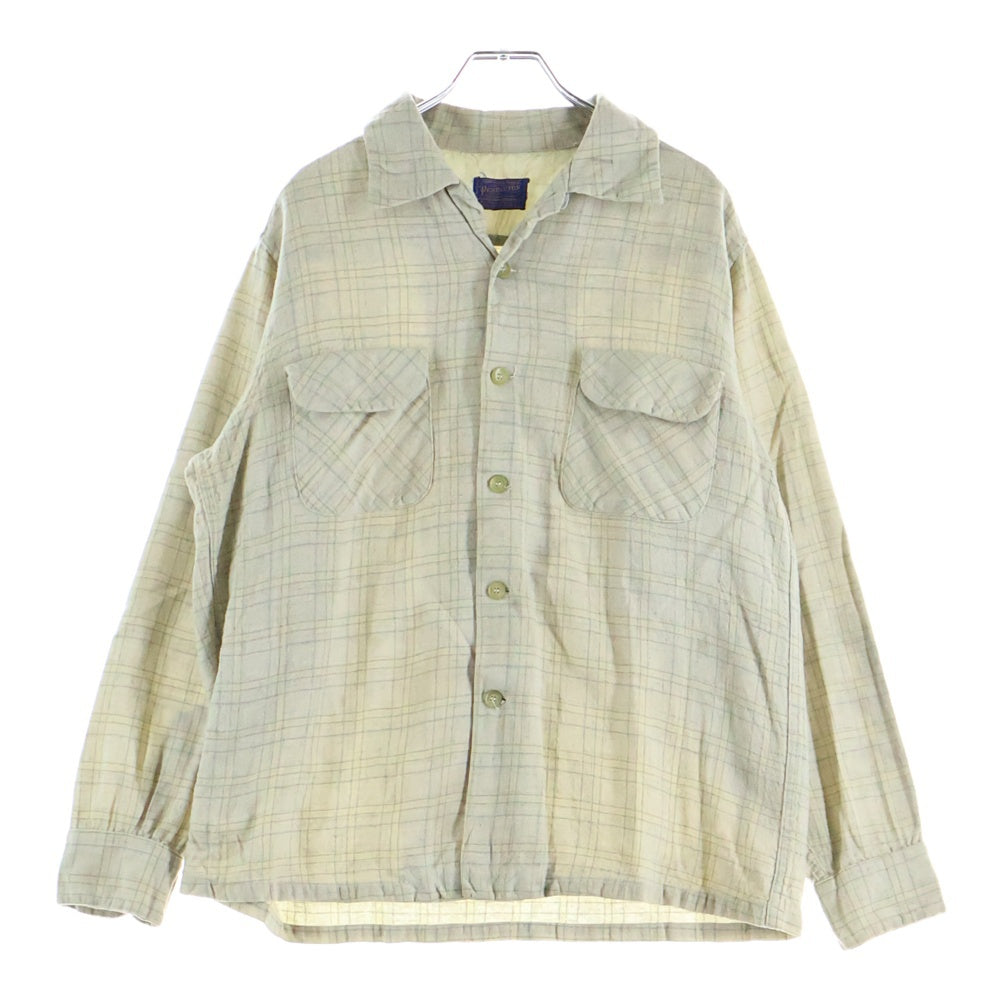 PENDLETON(ペンドルトン) 50S WOOL CHECK L/S SHIRT ウール チェック 長袖 シャツ ベージュ/イエロー