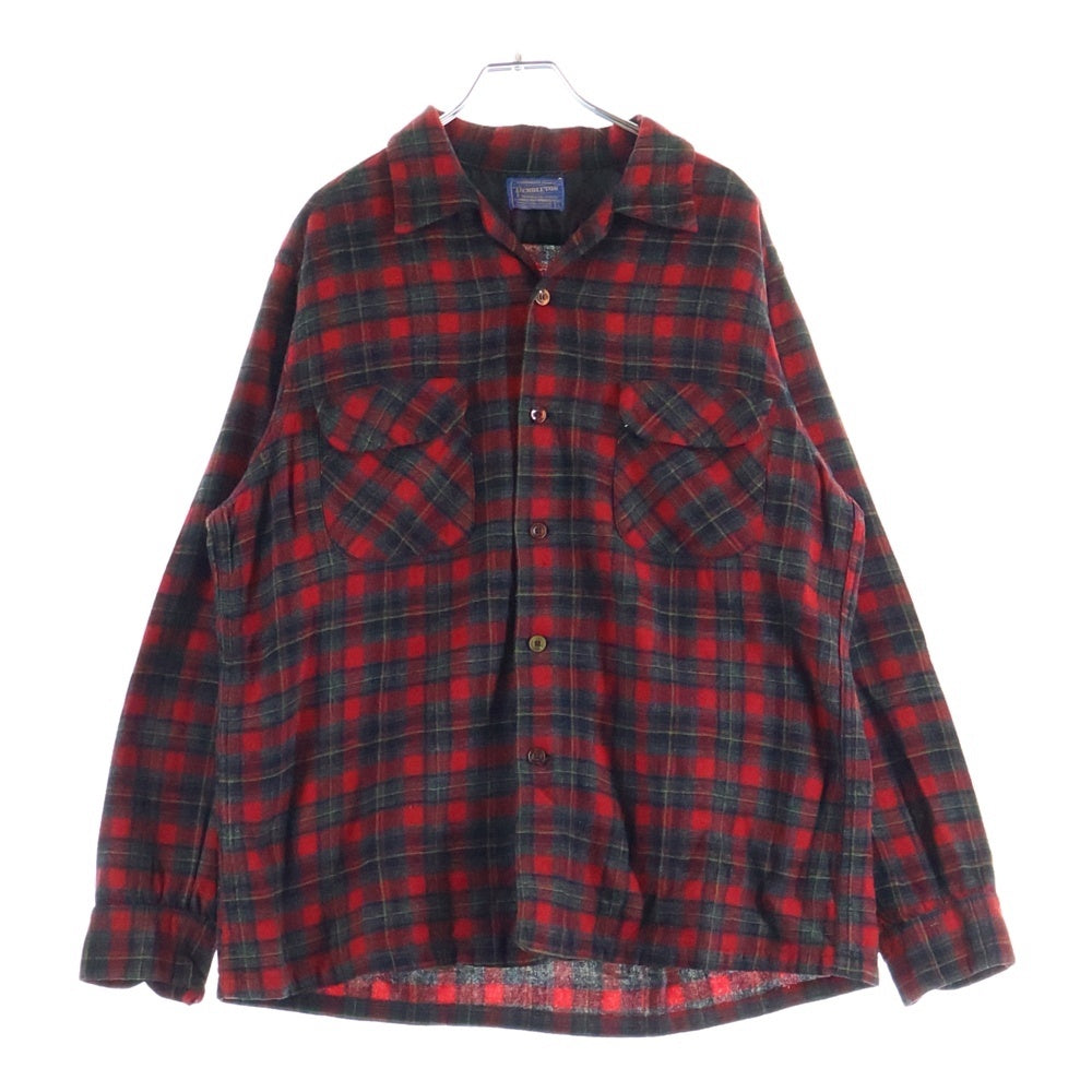 PENDLETON(ペンドルトン) 50-60S WOOL CHECK L/S SHIRT ウール チェック 長袖 シャツ レッド/ブラック/イエロー