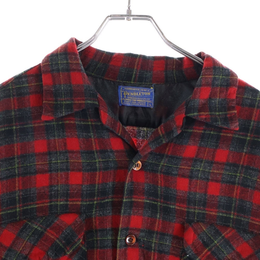 PENDLETON(ペンドルトン) 50-60S WOOL CHECK L/S SHIRT ウール チェック 長袖 シャツ レッド/ブラック/イエロー