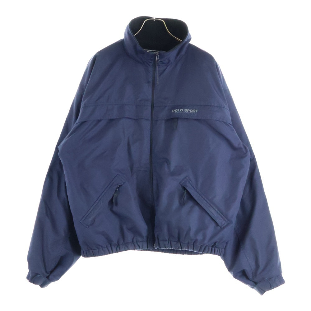 POLO SPORT RALPH LAUREN(ポロスポーツラルフローレン) 90S NYLON ZIP UP BLOUSON JACKET 裏地フリース ナイロンジャケット ジップ ブルゾン ネイビー