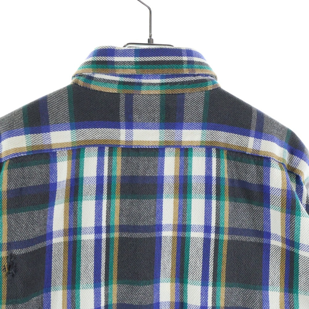 VINTAGE(ヴィンテージ) 80-90S GREAT NORTHWEST SPORTSWEAR グレート ノースウエスト スポーツウェア CHECK L/S SHIRT USA製 長袖 チェック シャツ ホワイト/ブルー/グリーン