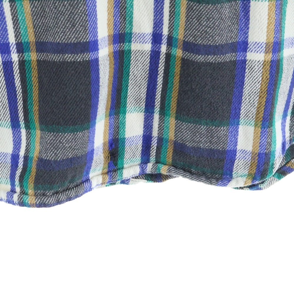 VINTAGE(ヴィンテージ) 80-90S GREAT NORTHWEST SPORTSWEAR グレート ノースウエスト スポーツウェア CHECK L/S SHIRT USA製 長袖 チェック シャツ ホワイト/ブルー/グリーン