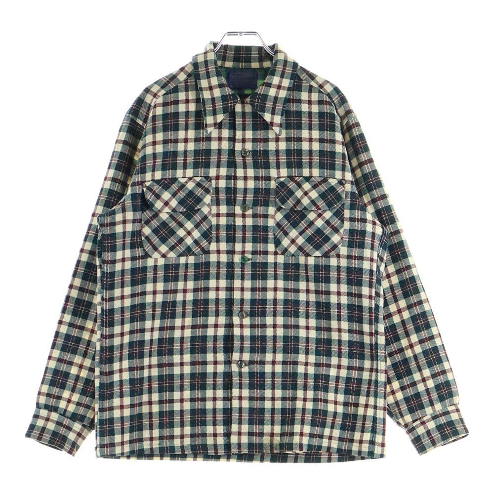PENDLETON(ペンドルトン) 70S WOOL CHECK L/S SHIRT ウール チェック 長袖 シャツ レッド/グリーン/ホワイト