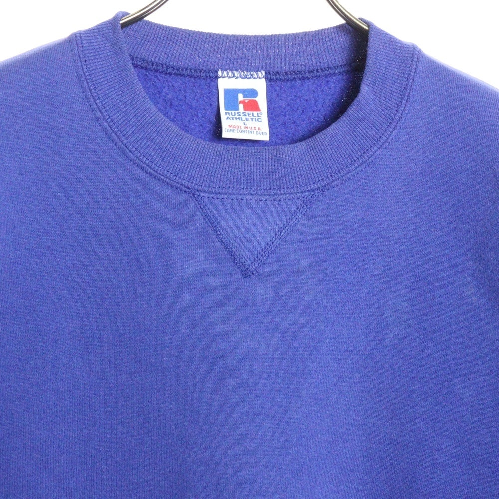 VINTAGE(ヴィンテージ) 90S RUSSELL ラッセル CREWNECK SEWAT USA製 スウェット 無地 ネイビー