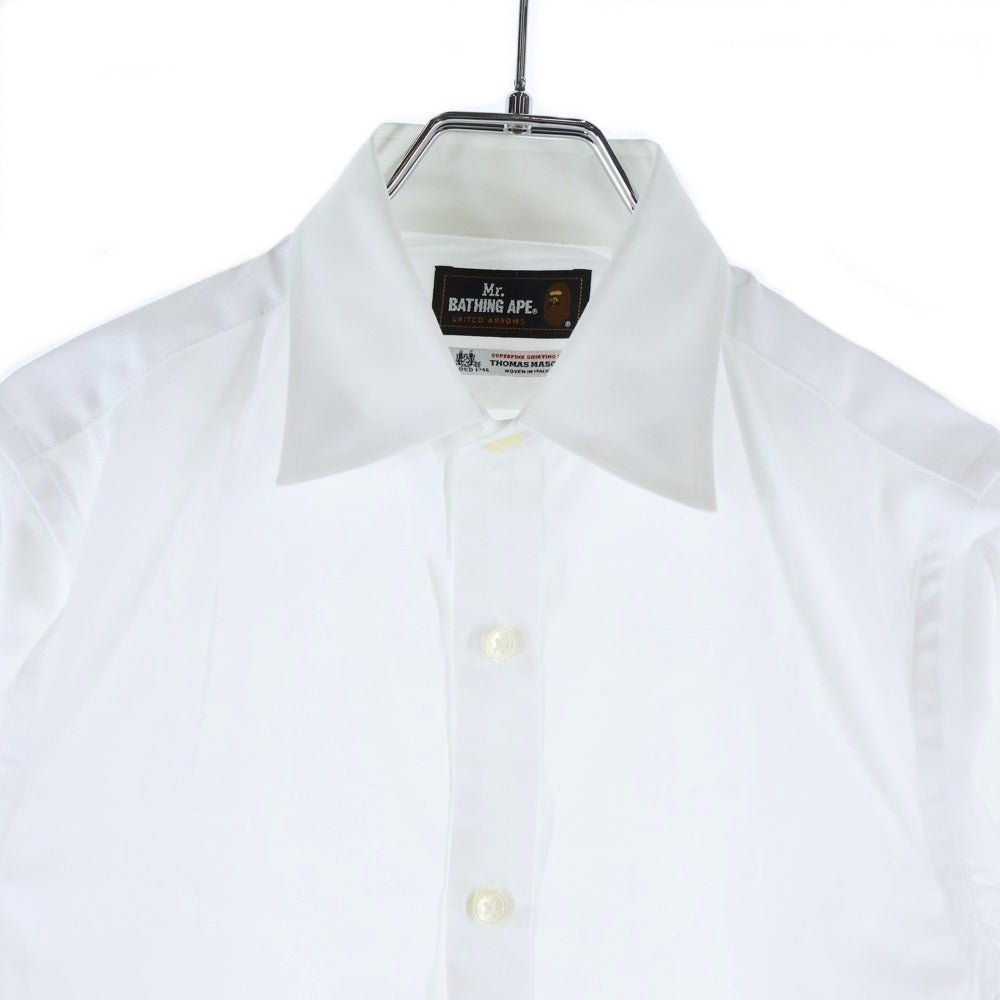 THOMAS MASON(トーマスメイソン) ×Mr.BATHING APE L/S Shirt ×アベイシングエイプ 長袖ボタンシャツ ホワイト