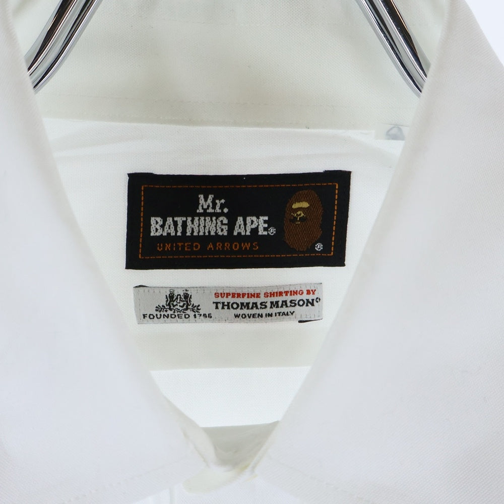 THOMAS MASON(トーマスメイソン) ×Mr.BATHING APE L/S Shirt ×アベイシングエイプ 長袖ボタンシャツ ホワイト