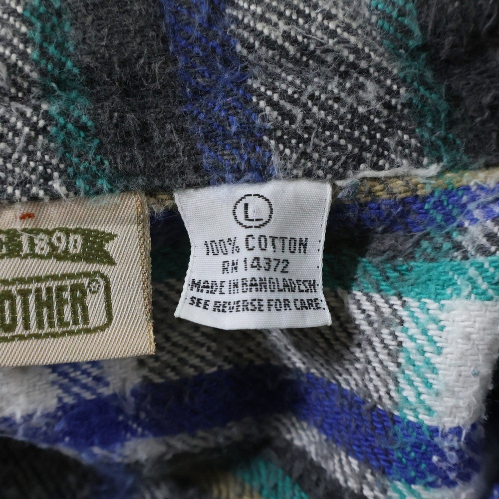 FIVE BROTHERS(ファイブブラザー) 90S COTTON CHECK L/S SHIRT コットン チェック 長袖 ネルシャツ ホワイト/ブルー/グリーン