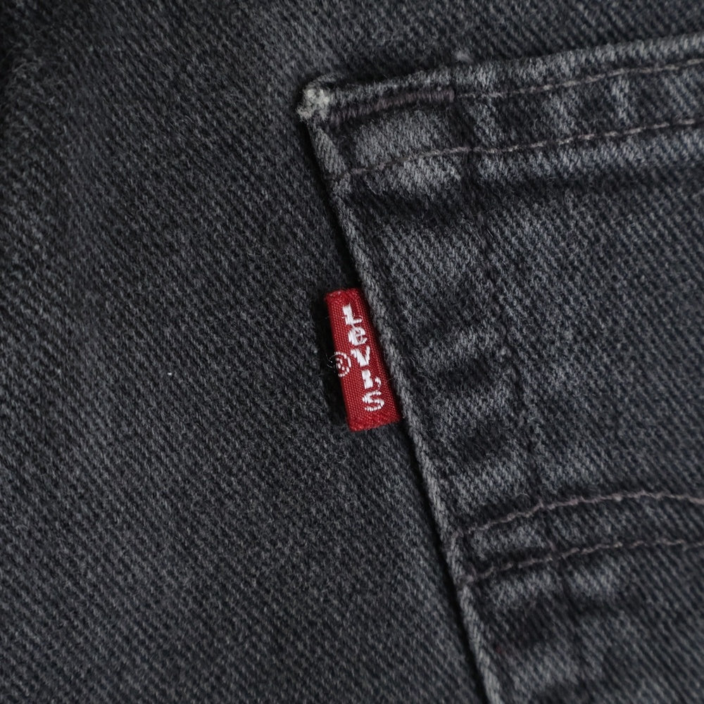 Levi's(リーバイス) 90-00S 550 RELAXED FIT DENIM PANTS ボタン裏刻印110M スモールe 先染め デニムパンツ ブラック