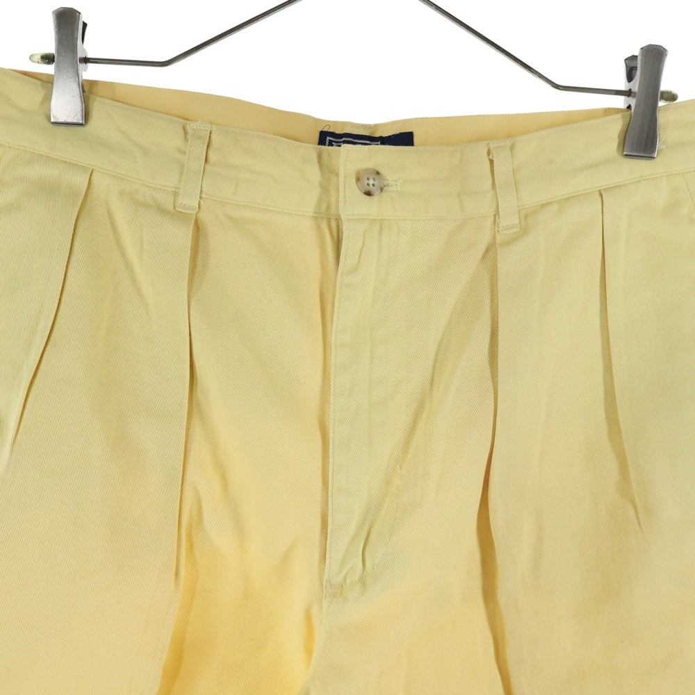 POLO RALPH LAUREN(ポロラルフローレン) 90S 2-TUCK WIDE CHINO PANTS ツータック ワイドチノパンツ イエロー PMJ-PR RL-HS-0708