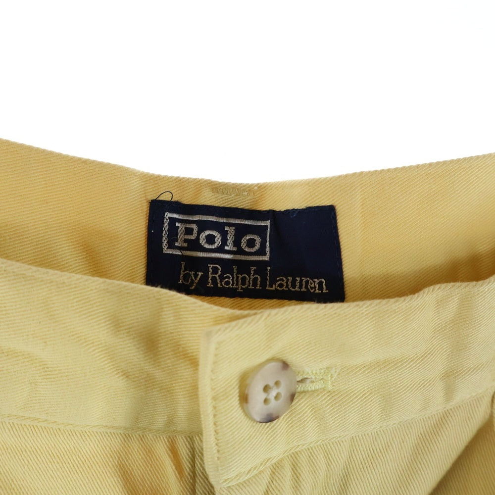 POLO RALPH LAUREN(ポロラルフローレン) 90S 2-TUCK WIDE CHINO PANTS ツータック ワイドチノパンツ イエロー PMJ-PR RL-HS-0708