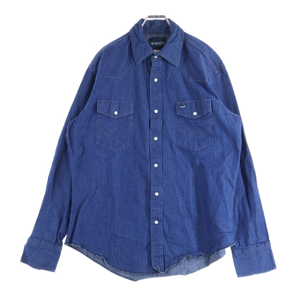 Wrangler(ラングラー) 80-90S DENIM WESTERN L/S SHIRT デニム ウエスタン 長袖 シャツ インディゴ 70127MW