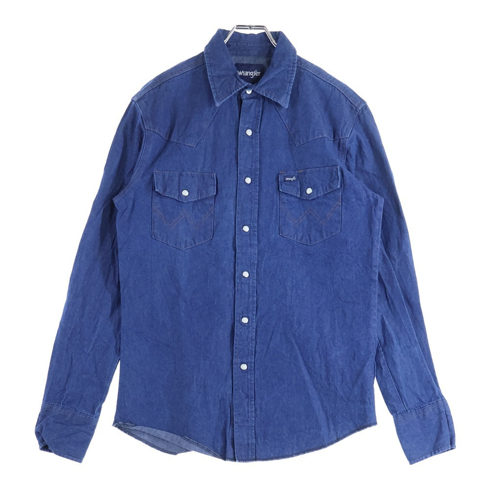 Wrangler(ラングラー) 80-90S DENIM WESTERN L/S SHIRT デニム ウエスタン 長袖 シャツ インディゴ 70127MW