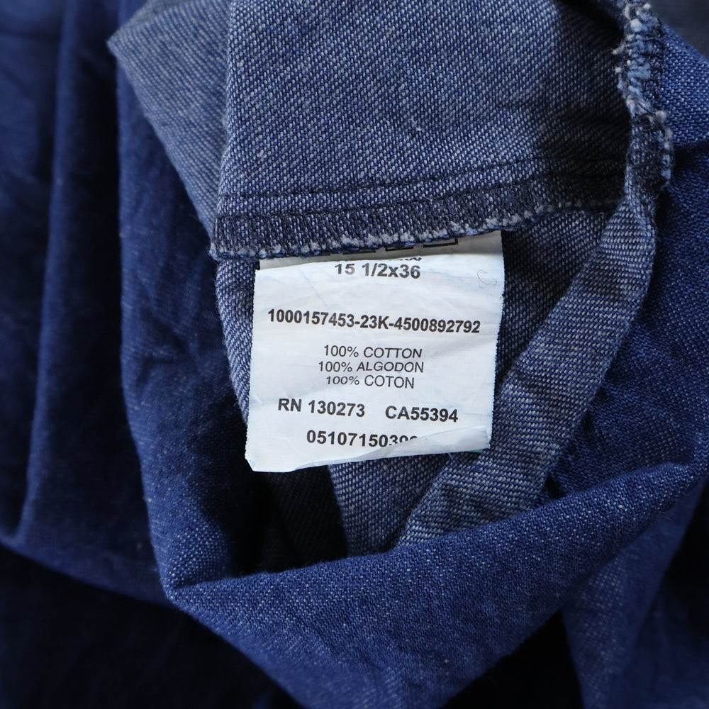 Wrangler(ラングラー) 80-90S DENIM WESTERN L/S SHIRT デニム ウエスタン 長袖 シャツ インディゴ 70127MW
