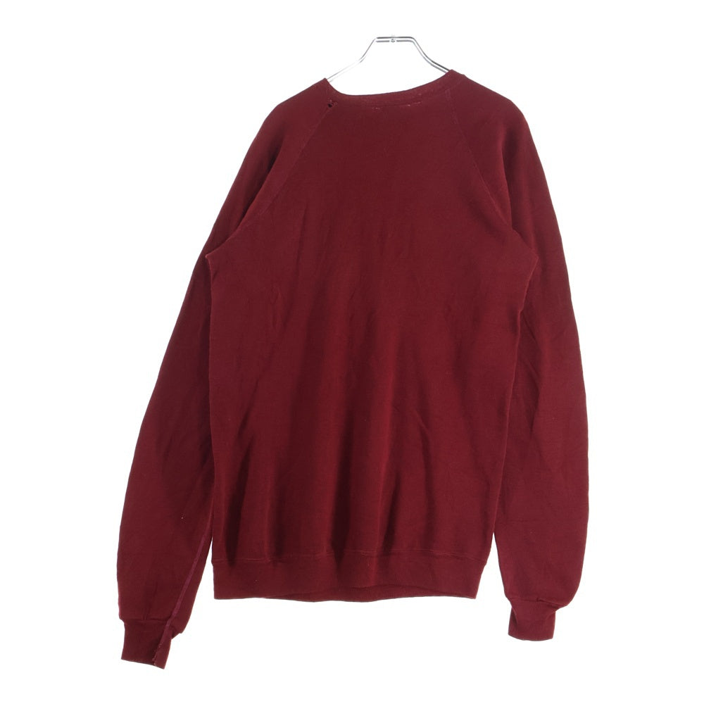 VINTAGE(ヴィンテージ) 60-70S CREWNECK SWEAT 脇ガゼット 袖貫通ステッチ スウェット バーガンディ