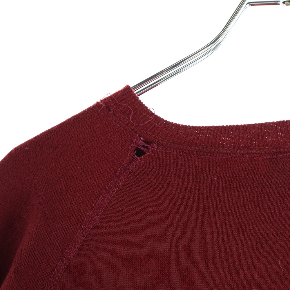 VINTAGE(ヴィンテージ) 60-70S CREWNECK SWEAT 脇ガゼット 袖貫通ステッチ スウェット バーガンディ