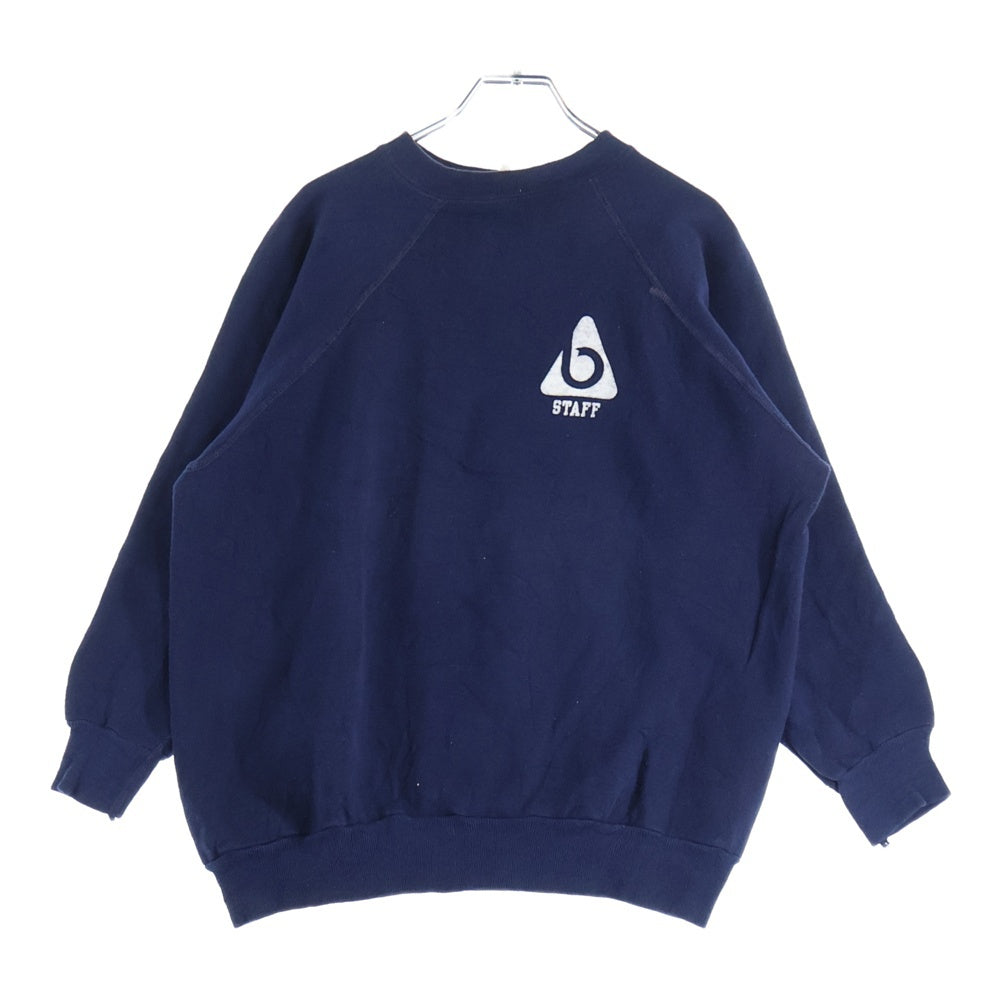 VINTAGE(ヴィンテージ) 60-70S VELVA SHEEN ベルバジーン FLOCY SWEAT STAFF LOGO フロッキー スウェット スタッフ ロゴ トレーナー ネイビー