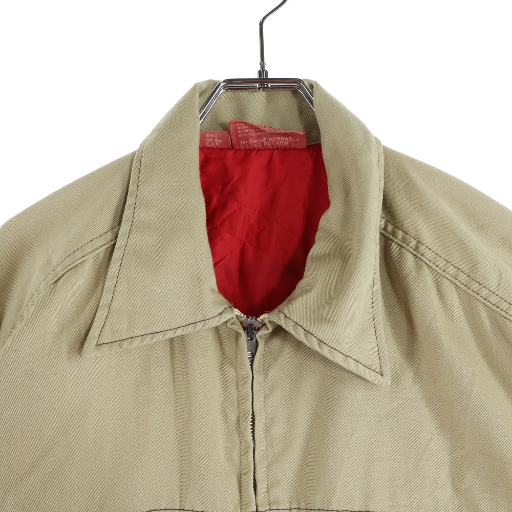 Dickies(ディッキーズ) 70-80S ZIP-UP BLOUSON IDEAL ZIP WORK JACKET メキシコ製 プリントタグ ジップアップブルゾン スウィングトップ ワークジャケット 裏地キルティング ベージュ