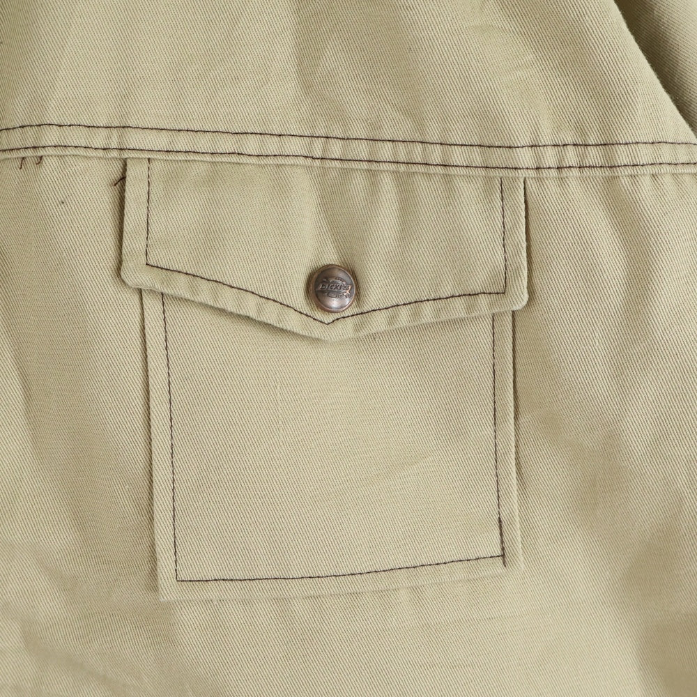 Dickies(ディッキーズ) 70-80S ZIP-UP BLOUSON IDEAL ZIP WORK JACKET メキシコ製 プリントタグ ジップアップブルゾン スウィングトップ ワークジャケット 裏地キルティング ベージュ