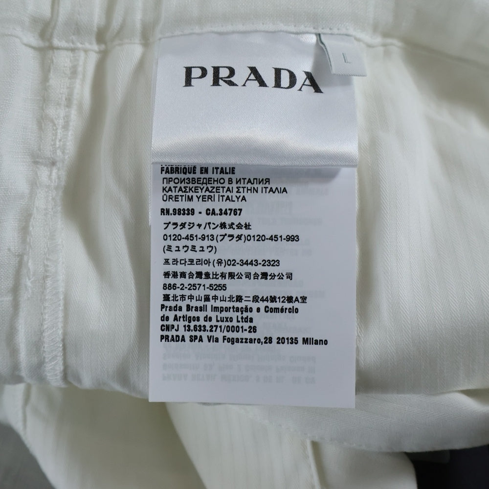 PRADA(プラダ) リネン スラックスパンツ ホワイト SPH301
