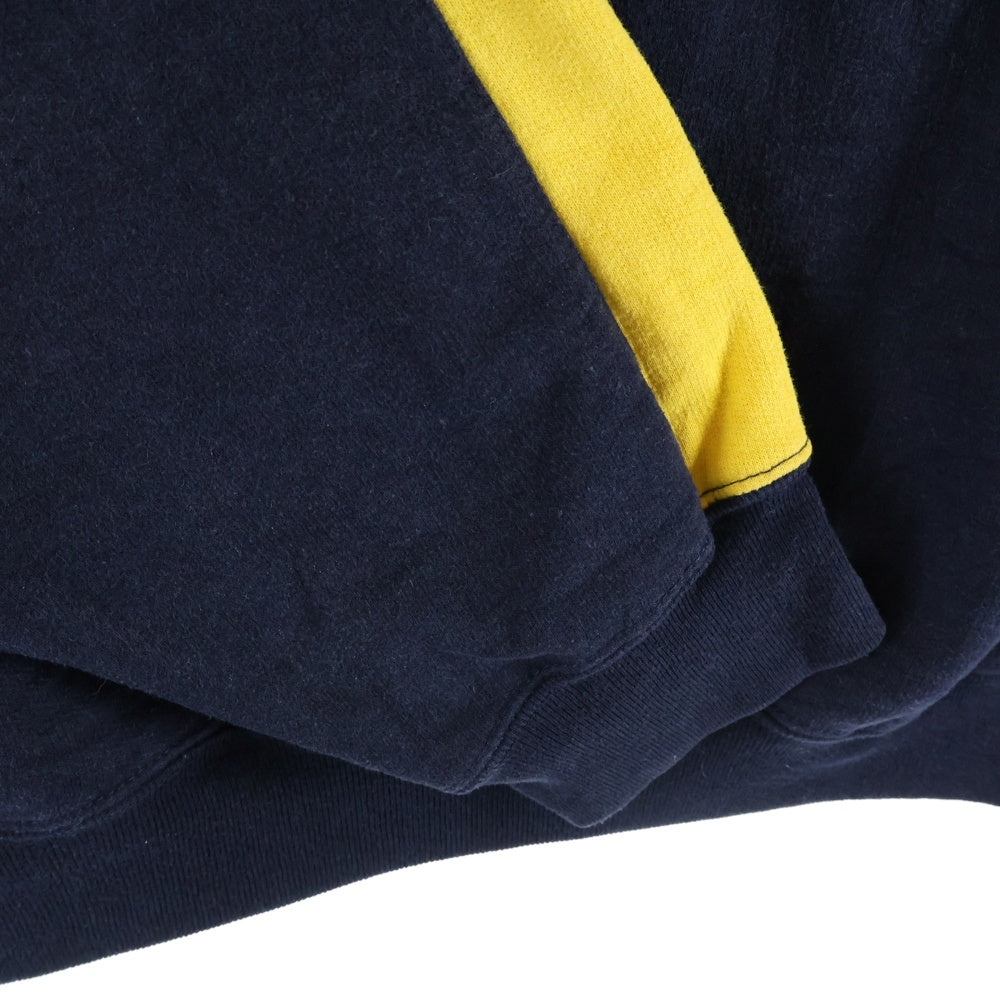 VINTAGE(ヴィンテージ) BANANA JACK バナナジャック PULLOVER HOODIE SWEAT MA-1 TYPE ライン 袖ポケット プルオーバー フーディー パーカー ネイビー/イエロー