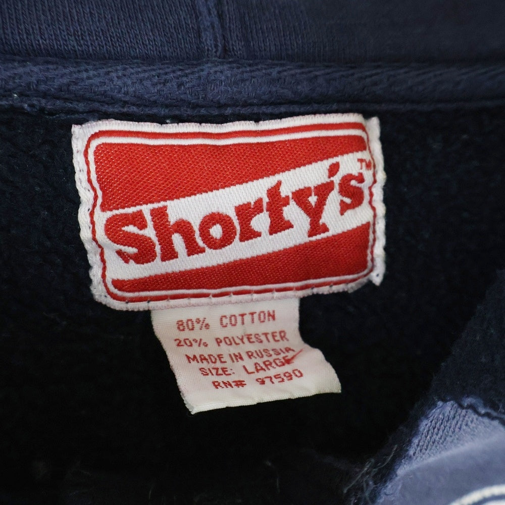 VINTAGE(ヴィンテージ) 90S SHORTY'S ショーティーズ PULLOVER HOODIE PARKA RUSSIA製 プルオーバー フーディー パーカー ネイビー