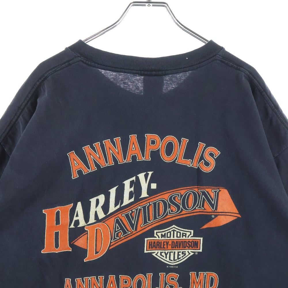 HARLEY DAVIDSON(ハーレーダビッドソン) 90s EAGLE FACE TEE イーグルフェイス 両面プリント Tシャツ ブラック