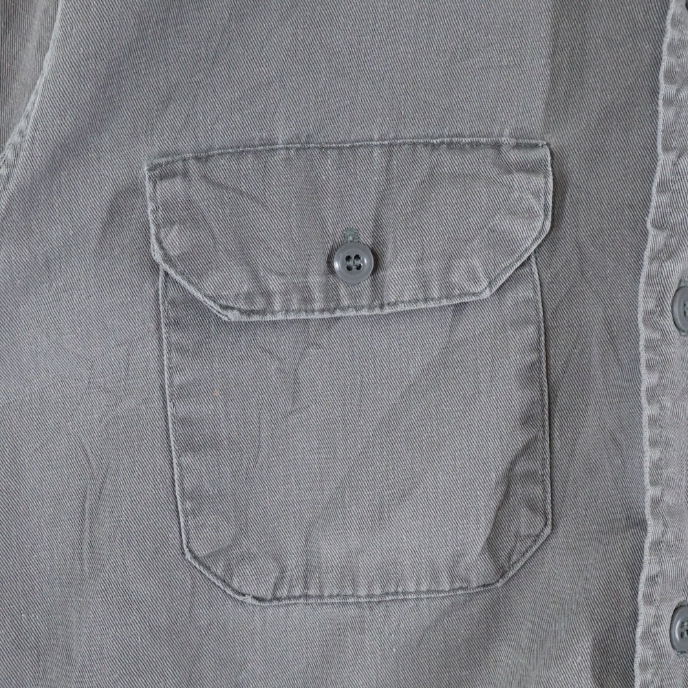 VINTAGE(ヴィンテージ) 50-60S WASHINGTON L/S SHIRT VAD DYED マチ付き フラップポケット 長袖 シャツ ブラウン
