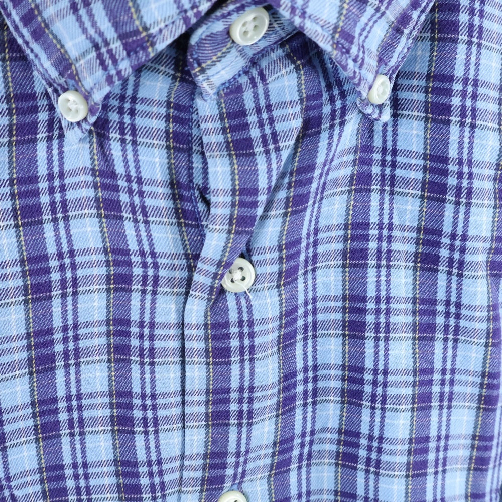 RALPH LAUREN SPORT(ラルフローレン スポーツ) 90-00S BD COTTON CHECK L/S SHIRT 刺繍 ボタンダウン コットン 長袖 チェック シャツ マチ付き ブルー/ネイビー/イエロー
