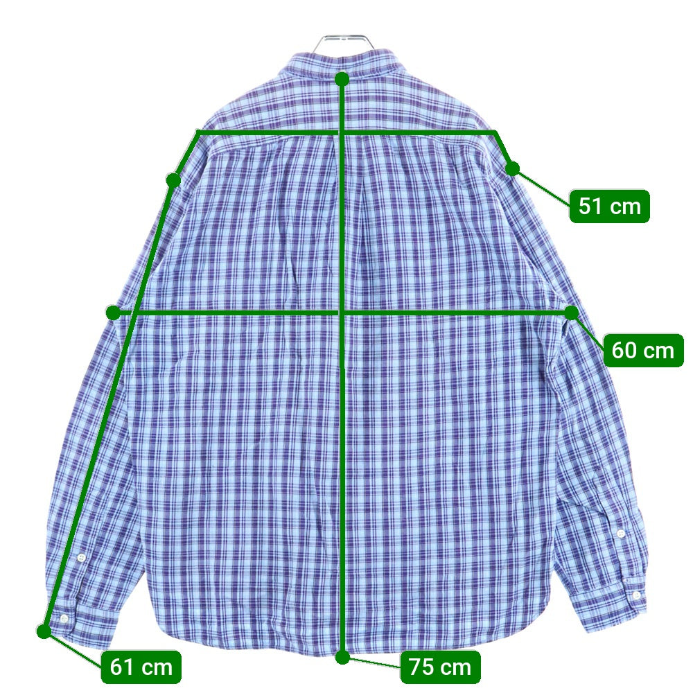 RALPH LAUREN SPORT(ラルフローレン スポーツ) 90-00S BD COTTON CHECK L/S SHIRT 刺繍 ボタンダウン コットン 長袖 チェック シャツ マチ付き ブルー/ネイビー/イエロー