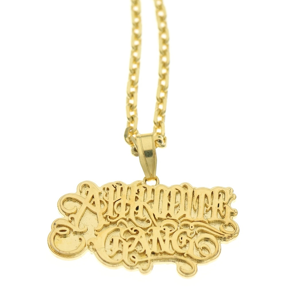 APHRODITE GANG(アフロディーテ ギャング) BUDSPOOL CLASSIC LOGO NECKLACE BRASS クラシック ロゴ ネックレス ブラス 舐達麻 ゴールド