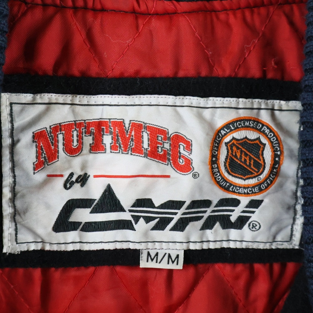 VINTAGE(ヴィンテージ) 90S NUTMEG BY CAMPRI ナツメグ バイ カンプリ NHL CHICAGO BLACK HAWKS VERSITY STUDIUM JACKET ウール ワッペン バーシティジャケット スタジアムジャケット