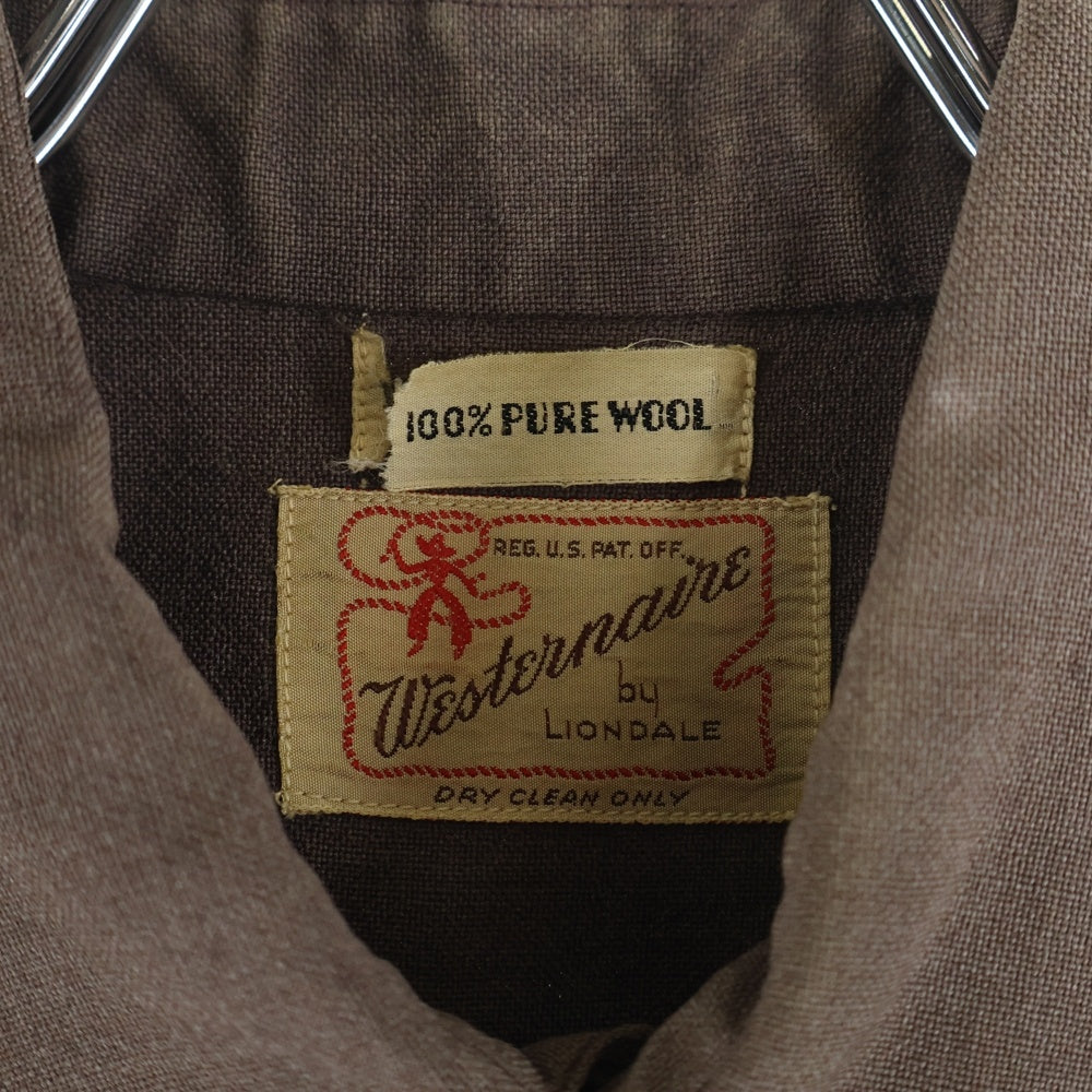 VINTAGE(ヴィンテージ) 40-50S WESTERNAIRE BY LIONDALE L/S SHIRT ウエスタン ウール マチ付き 長袖シャツ ブラウン