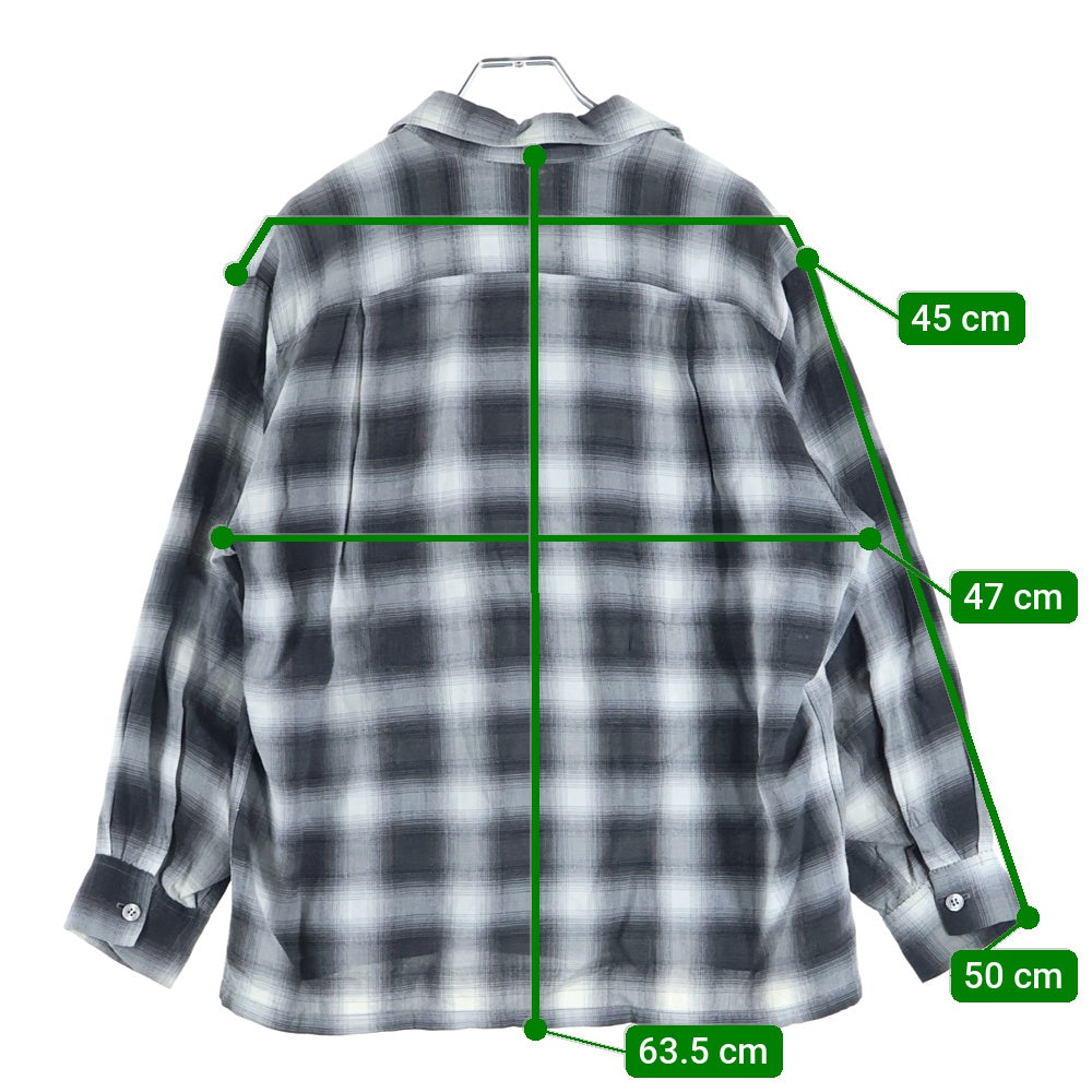 PENNEYS TOWNCRAFT(ぺニーズタウンクラフト) 50S RAYON OMBRE CHECK L/S SHIRT BIG-P デカP レーヨン オンブレ チェック 長袖シャツ ブラック/ホワイト