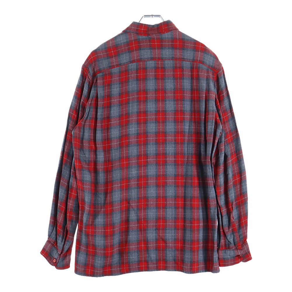 VINTAGE(ヴィンテージ) 50-60S RAYON GABARDINE OMBRE CHECK L/S SHIRT レーヨン ギャバジン オンブレ チェック 長袖シャツ レッド/グレー