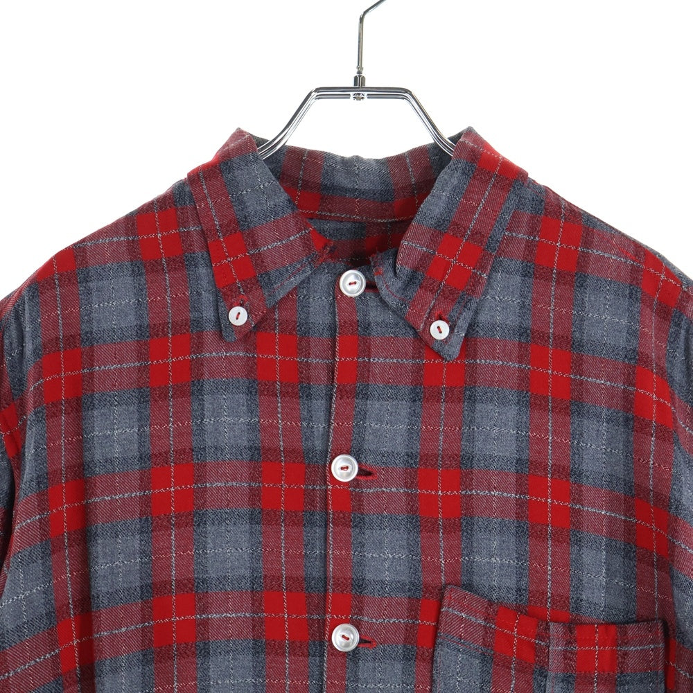 VINTAGE(ヴィンテージ) 50-60S RAYON GABARDINE OMBRE CHECK L/S SHIRT レーヨン ギャバジン オンブレ チェック 長袖シャツ レッド/グレー