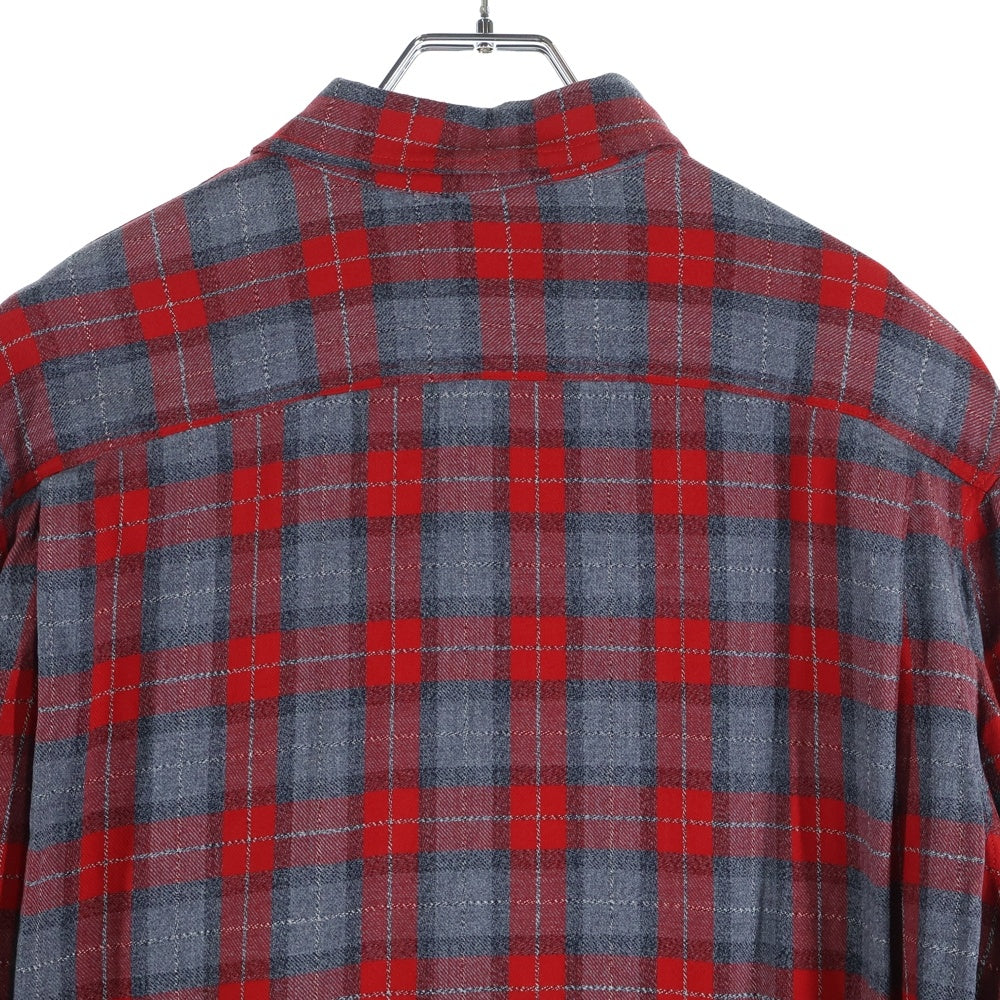 VINTAGE(ヴィンテージ) 50-60S RAYON GABARDINE OMBRE CHECK L/S SHIRT レーヨン ギャバジン オンブレ チェック 長袖シャツ レッド/グレー