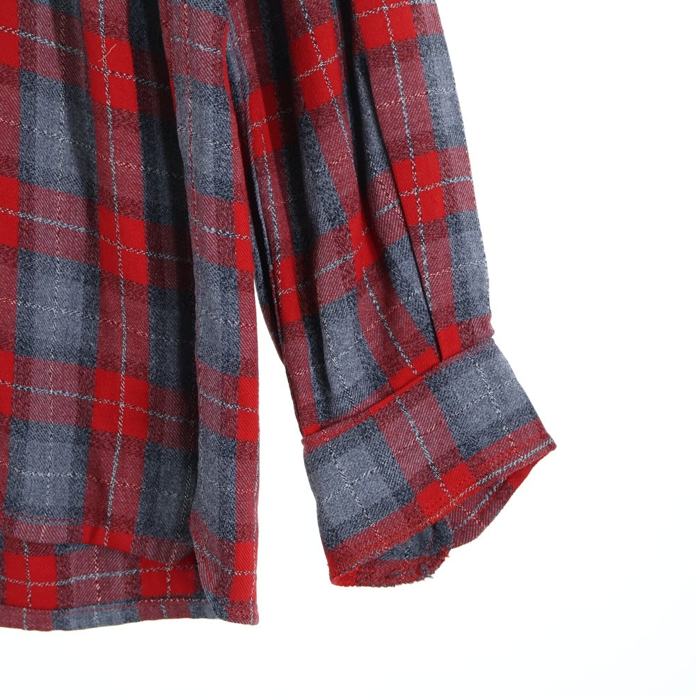 VINTAGE(ヴィンテージ) 50-60S RAYON GABARDINE OMBRE CHECK L/S SHIRT レーヨン ギャバジン オンブレ チェック 長袖シャツ レッド/グレー