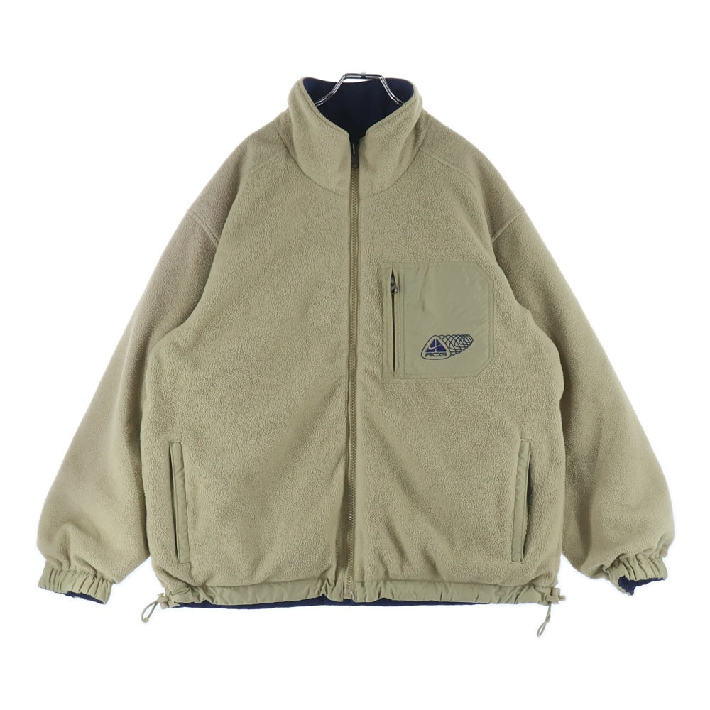NIKE ACG(ナイキエーシージー) 00S ALL CONDITIONS GEAR ZIP UP REVERSIBLE FLEECE NYLON JACKET リバーシブル フリース ナイロン ジャケット ブラウン/ネイビー F0-VTG