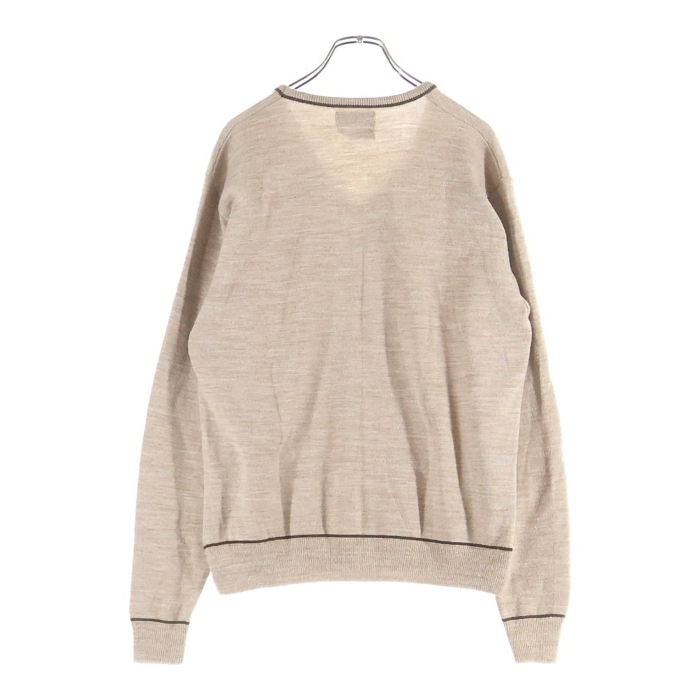 VINTAGE(ヴィンテージ) 70S JC PENNY ジェイシーペニー V-NECK KNIT SWEATER Vネック 染み込みプリント アクリル ニットセーター ブラウン