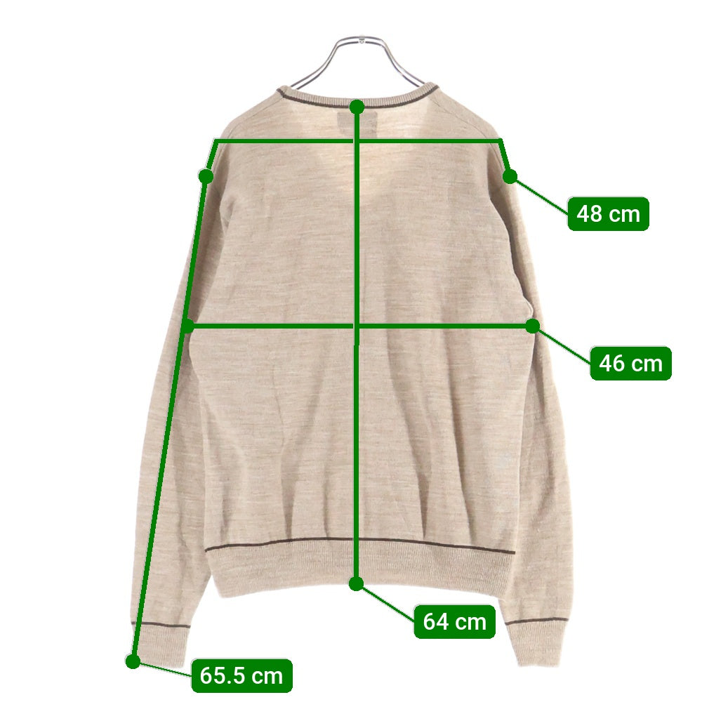 VINTAGE(ヴィンテージ) 70S JC PENNY ジェイシーペニー V-NECK KNIT SWEATER Vネック 染み込みプリント アクリル ニットセーター ブラウン