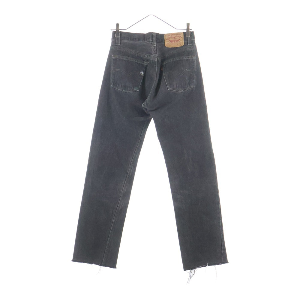 Levi's(リーバイス) 90S VINTAGE 501 CUT OFF BLACK DENIM PANTS ボタン裏刻印653 レジスターR 先染め カットオフ デニムパンツ ブラック