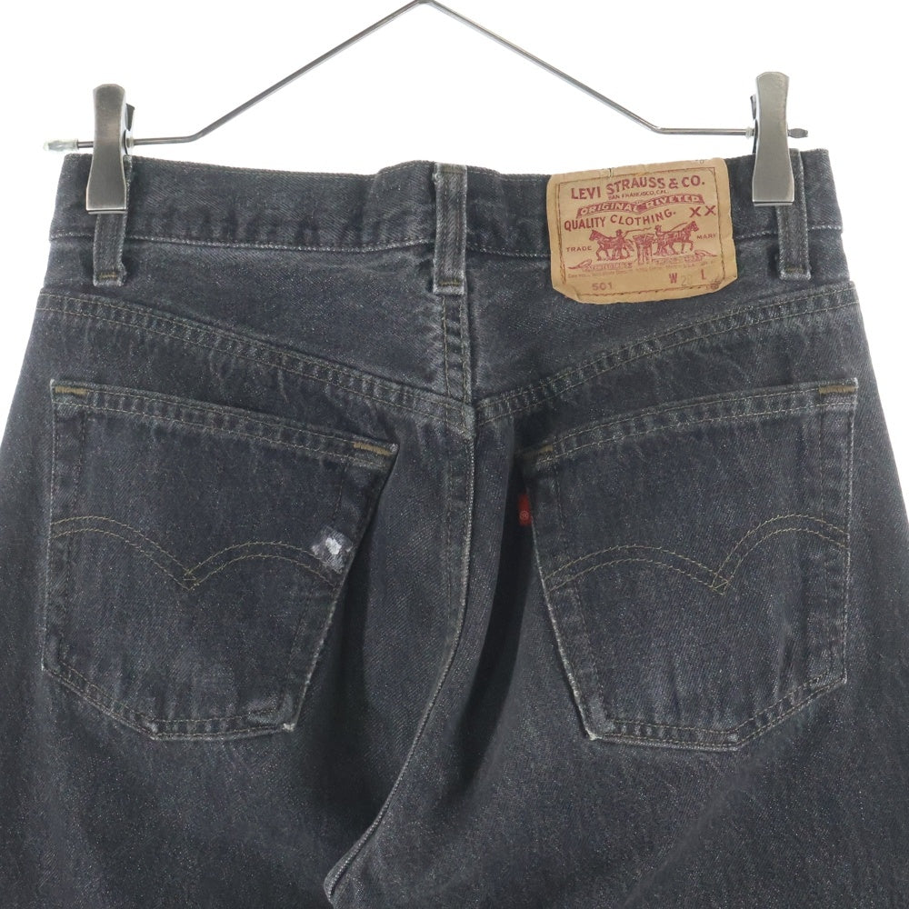 Levi's(リーバイス) 90S VINTAGE 501 CUT OFF BLACK DENIM PANTS ボタン裏刻印653 レジスターR 先染め カットオフ デニムパンツ ブラック